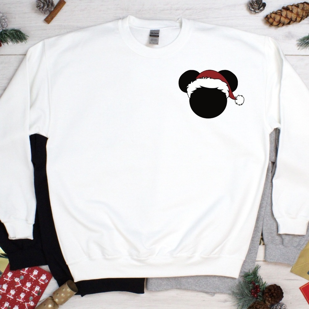 Adorable Mickey Mouse Christmas crew neck